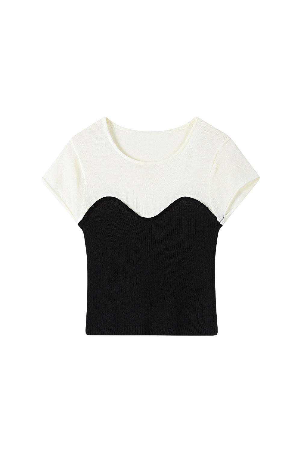 Bi-Color Contrast Casual Knit Top - 3 Colors Available - liwisi