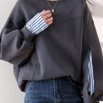 Irregular dividing line sweatshirt - liwisi