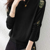 Half High Neck Ice Silk Knit Top - liwisi