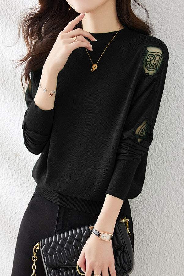 Half High Neck Ice Silk Knit Top - liwisi