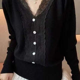 Elegant Lace Patchwork Knitwear in 2 Colors - liwisi