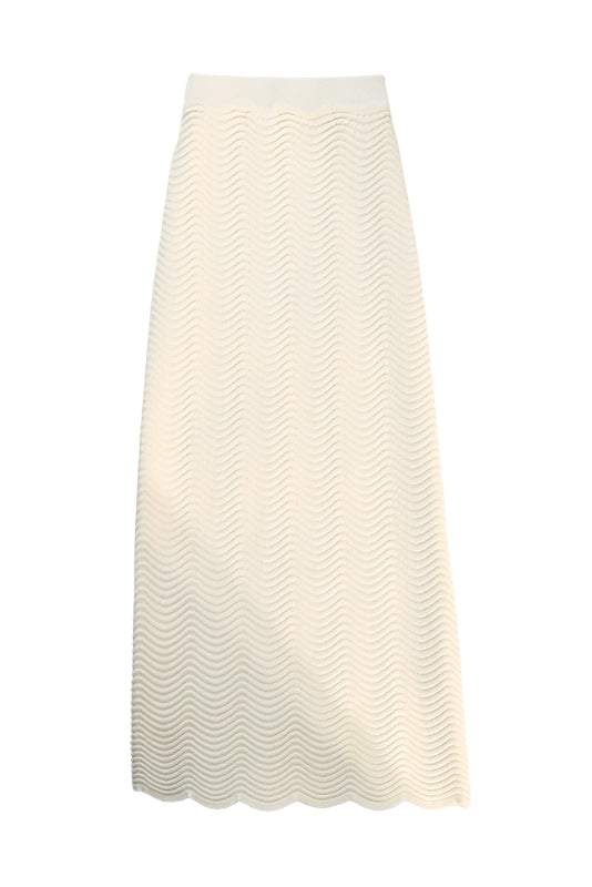 波ボーダー柄ストレートロングニットスカート 3色入 - liwisi