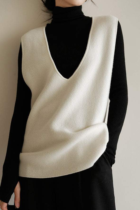 Versatile Simple Layered Knit Vest - liwisi