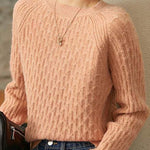 Jacquard plaid pullover knitted sweaters - liwisi