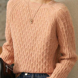 Jacquard plaid pullover knitted sweaters - liwisi