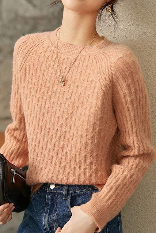 Jacquard plaid pullover knitted sweaters - liwisi