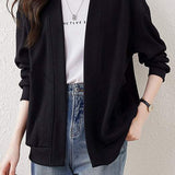 Boyfriend Style Loose V-Neck Cardigan Sweatshirt - liwisi