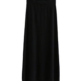 Aラインフリンジ装飾ロングニットスカート 6色入 - liwisi
