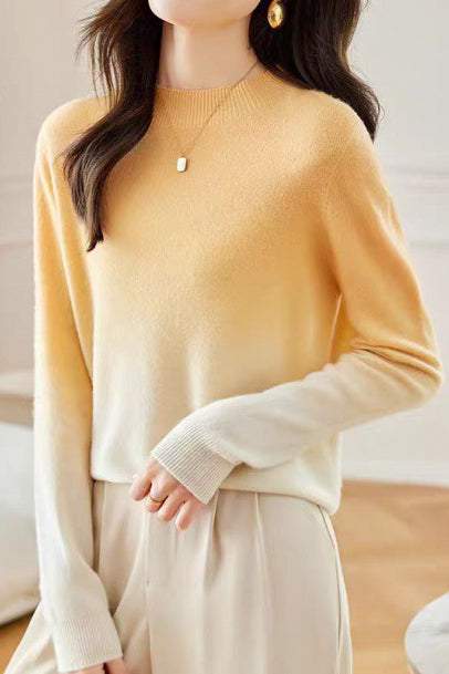 Gradient Orange Wool-Like Knit - liwisi