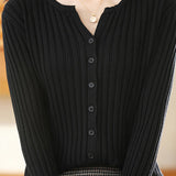 Round-neck knitted cardigan - liwisi
