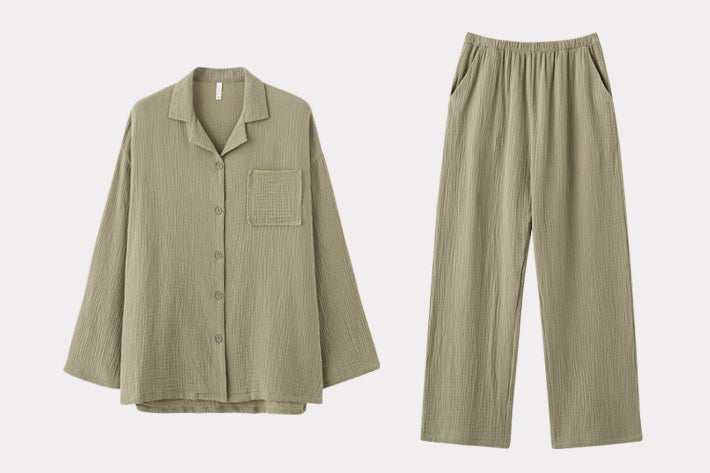 Class A pure cotton double-layer gauze pajamas - liwisi