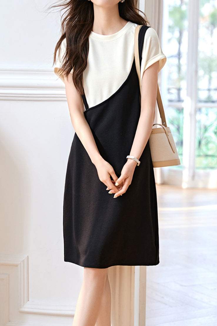 Bi-Color Asymmetrical Shift Dress