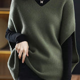 Poncho Style V-Neck Casual Knit Vest - 5 Colors Available - liwisi