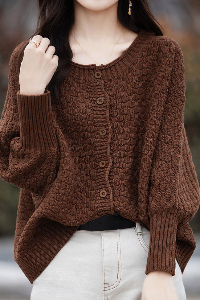 All-match batwing-sleeved cardigan - liwisi