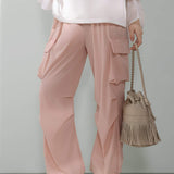 Drawstring hem maxi cargo pants, available in four colors - liwisi