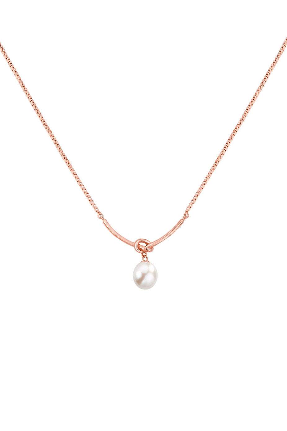 Pearl Decor Knot Motif Necklace - 3 Colors Available - liwisi