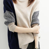 Contrast Turtleneck Leisure Knitted Sweater - liwisi