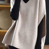 Poncho Style V-Neck Casual Knit Vest - 5 Colors Available - liwisi