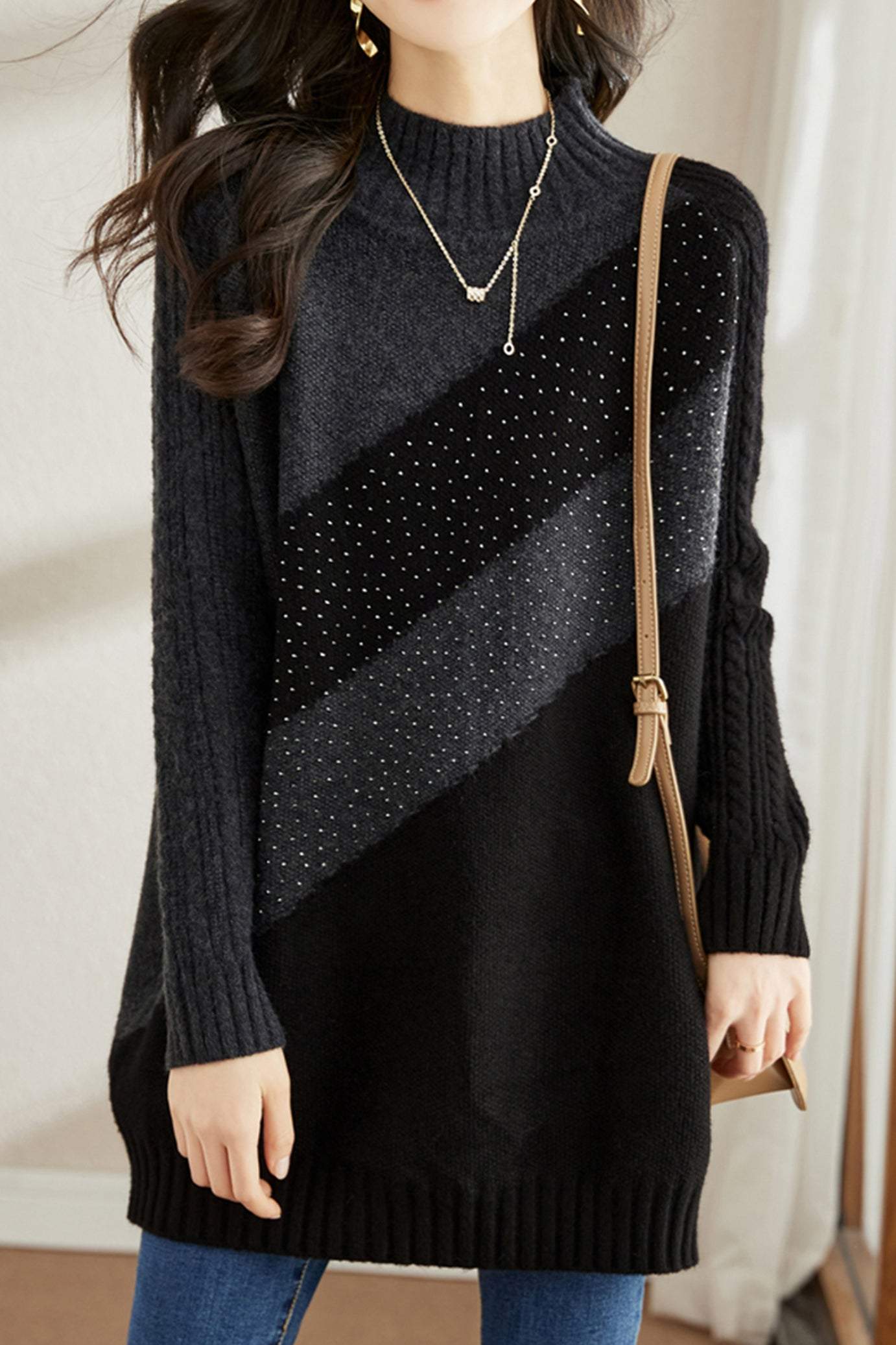 Elegant Long Knit Sweater - liwisi