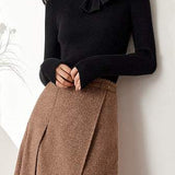 French Slim-Fit Bow Collar Sweater - liwisi