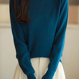 Half Turtleneck Jacquard Sweater Knit Base - liwisi