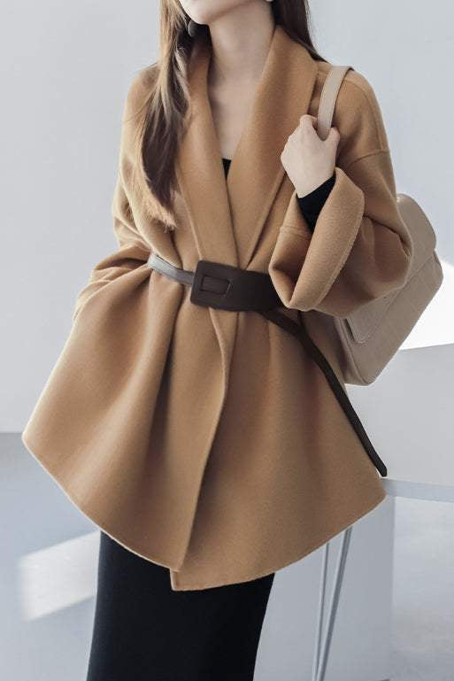 Elegant and Intellectual Women's Loose Wool Coat - 2 Colors Available - liwisi