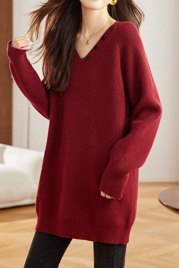 Loose scarf-neck sweater - liwisi