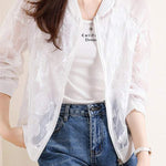 Embroidered Jacquard Drop Shoulder Sun Protection Sukajan - liwisi