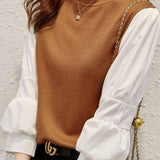 Minimalist Knit Patchwork Shirt - liwisi