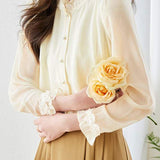Pearl lace striped shirt - liwisi