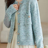 Elegant style short knitted cardigan - liwisi