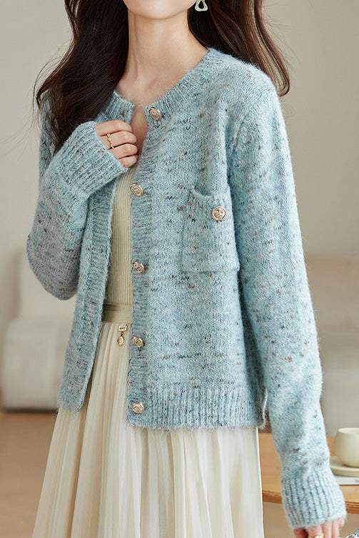 Elegant style short knitted cardigan - liwisi
