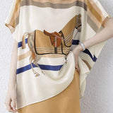 ポンチョ風サイドスリットアニマル柄Tシャツ 2色入 - liwisi