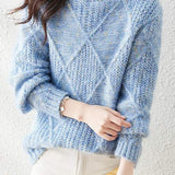 Lazy-style colored-dot knitted bottoming sweater - liwisi
