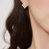 Pearl Bijou Square Motif Earrings - liwisi