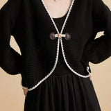 V-Neck Toggle Button Knit Cardigan - 2 Colors Available - liwisi