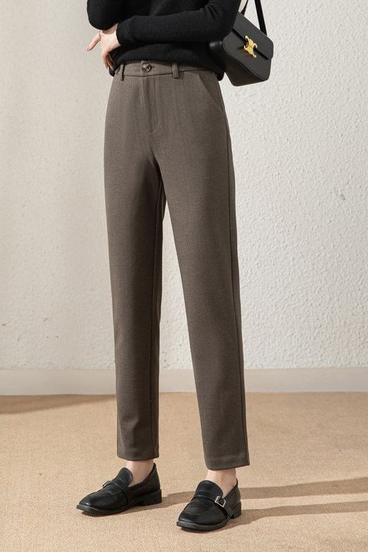Casual Wool Straight Leg Pants - liwisi