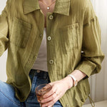 ステンカラードローストリングポケットジャケット 2色入 - liwisi