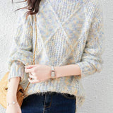 Lazy-style colored-dot knitted bottoming sweater - liwisi