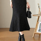 Elegant Fitted Sequin Mermaid Dress in Chic Style - liwisi