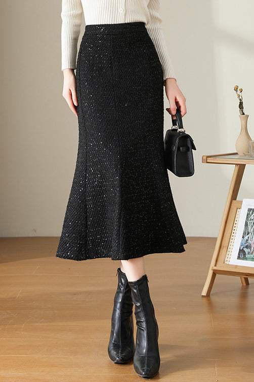 Elegant Fitted Sequin Mermaid Dress in Chic Style - liwisi