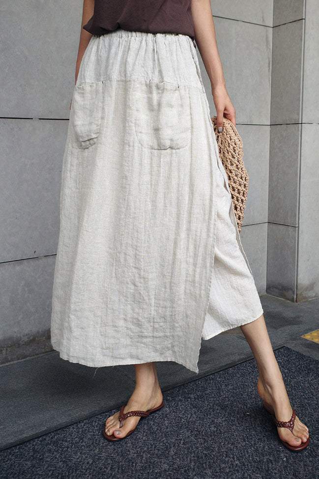 Effortless Side Slit Long Skants - 2 Colors Available - liwisi