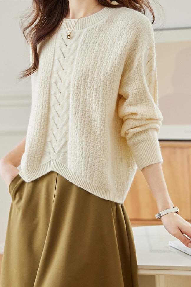 Round-neck Hollow Knitted Top - liwisi