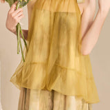 Halter Neck Tulle Contrast Ombre Long Dress with Lining - 3 Colors Available - liwisi