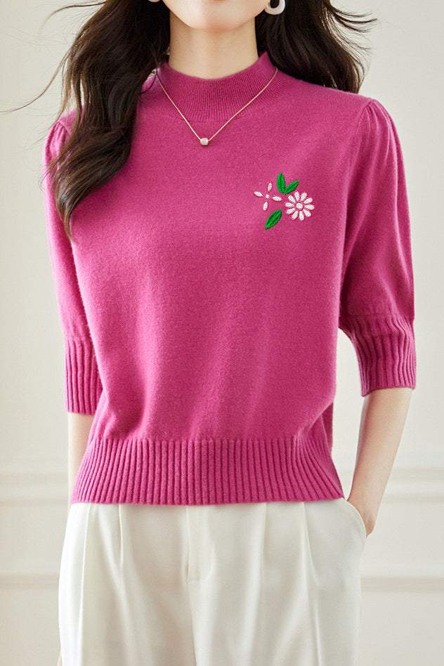 Elegant Embroidered Knitted Top - liwisi