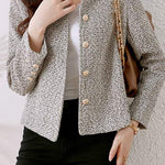 シャネル風ネールカラーツイードジャケット 裏地付 - liwisi