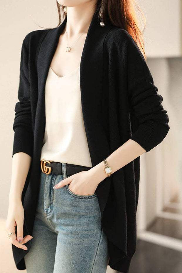 V-Neck Casual Layered Knit Cardigan - 2 Colors Available - liwisi