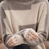 High Neck Color Block Knit Top in 4 Colors - liwisi