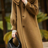 Peter Pan Collar Double-Layer Wool Coat - liwisi