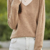 Solid-color versatile knitted shirt - liwisi